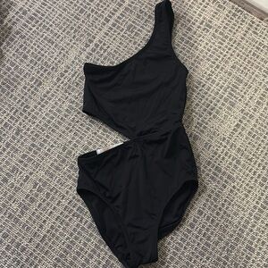 Stella Cove one shoulder black cut out bathing suit